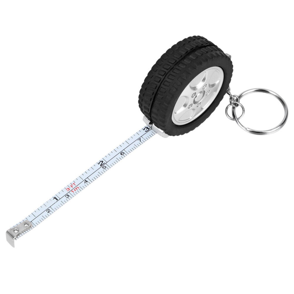 1M Mini Retractable Tape Travel Camping Protable Creative Tire Shape Centimeter/Feet Measuring Tools Woodworking Accessories 5063131268560