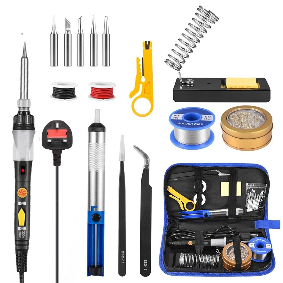 2022 60W 220V New Electric Soldering Iron Kit With Adjustable Temperature Welding Iron Electronic Repair Tool(Black? 5063131272055