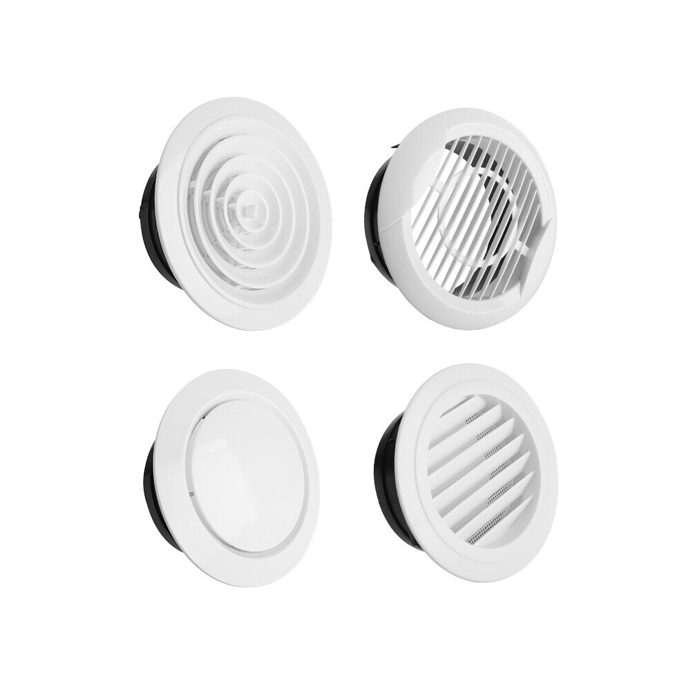 Adjustable Air Ventilation Cover Round Ducting Ceiling Wall Hole Abs Air Vent Grille Louver Kitchen Bath Air Outlet Fresh System 5063131255263
