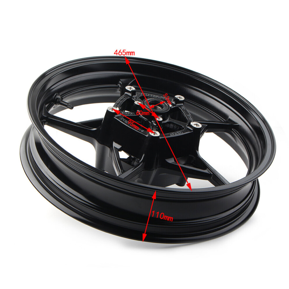 For Kawasaki Ninja 650 Ex650 Z650 Z900 2017 2018 2019 2020 Motorcycle Front Wheel Rim Steel Alloy 1Pc Black 5063131268638