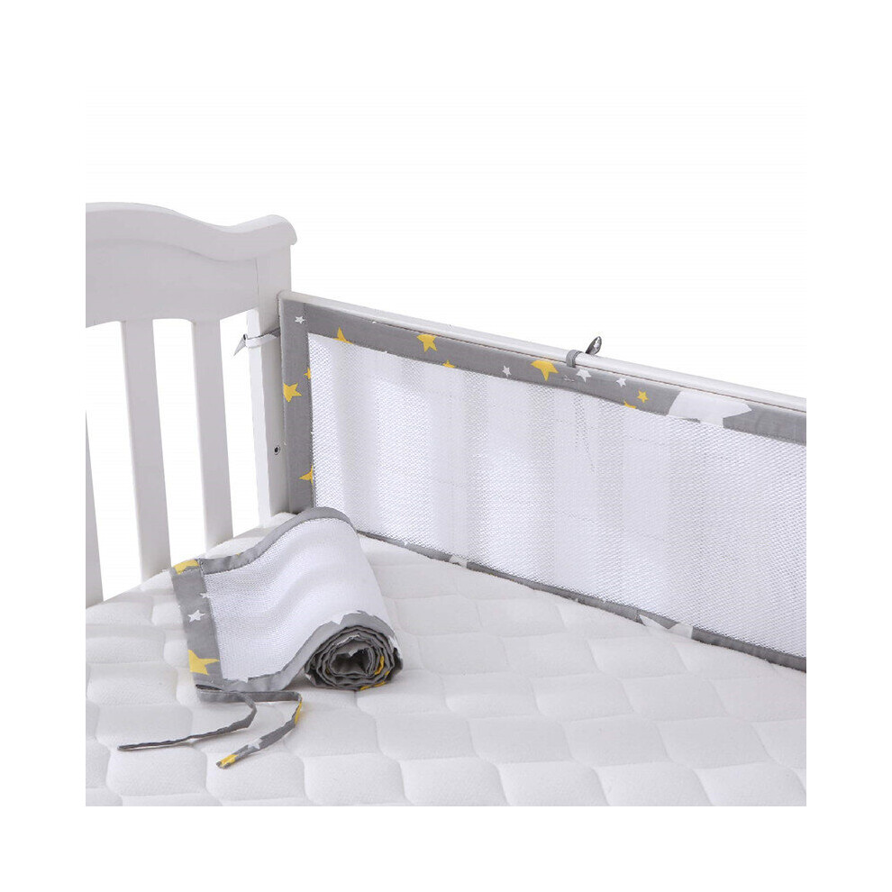 2Pcs/Set Breathable Summer Baby Bedding Bumper Collision Half Around Baby Bumper Crib Set Cotton Printing Mesh Safety Rails Wejoy