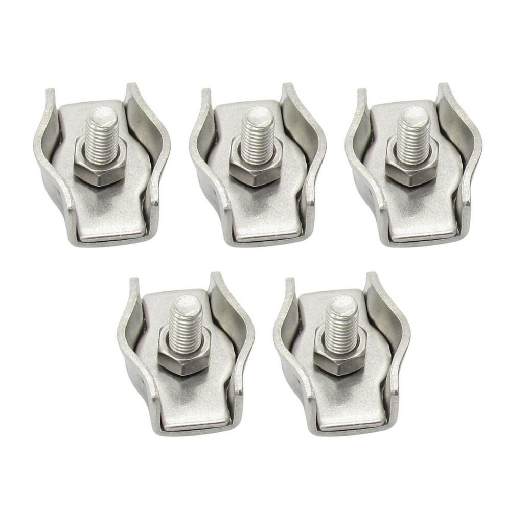 304# Stainless Steel Wire Rope Single Clip Chuck Lock Cable Clamp Fastener Caliper Full Set Size M3 M4 Swivel Clamps 5Pcs/Lot 5063131212242