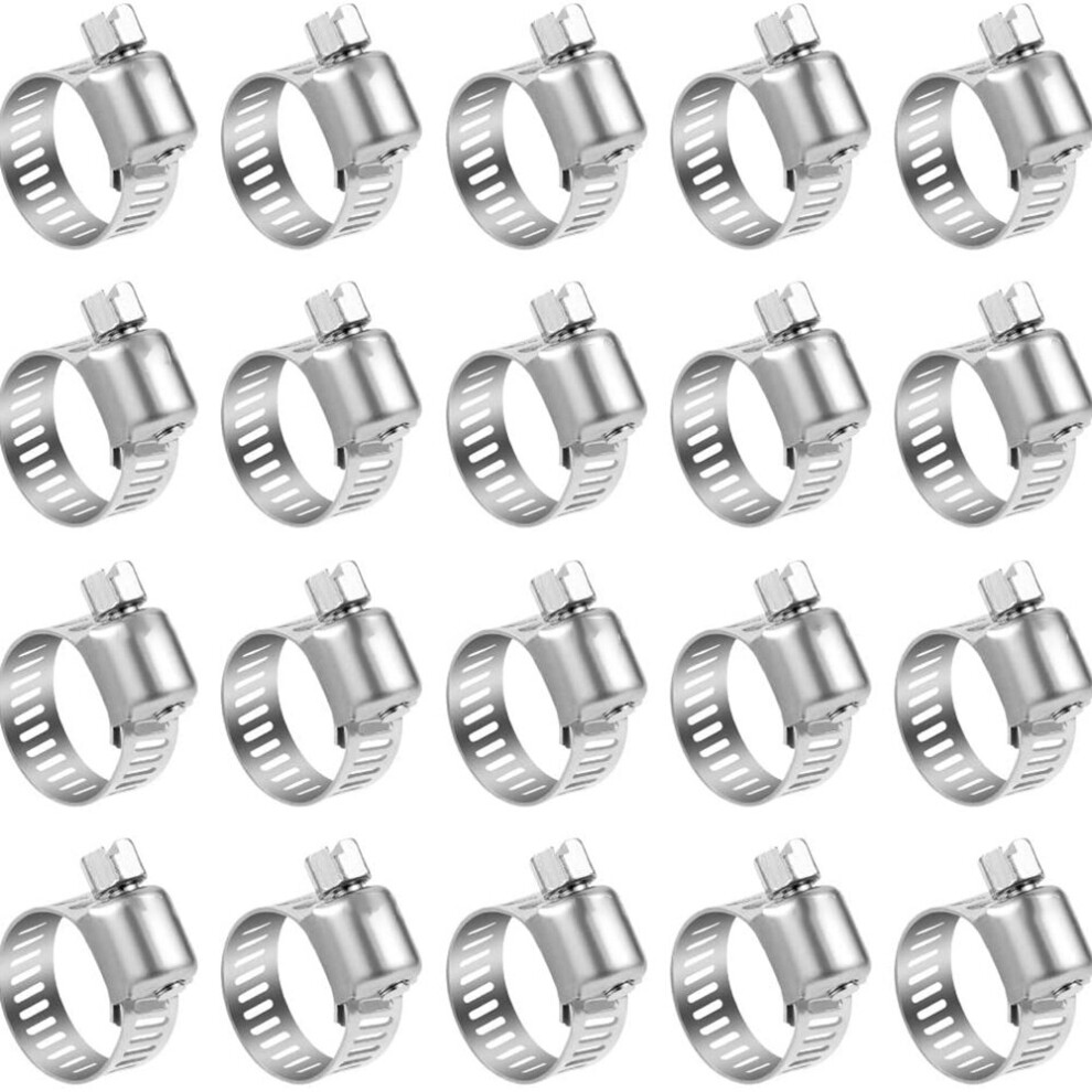10Pcs Stainless Steel Adjustable Drive Hose Clamp Fuel Line Worm Size Clip Hoop Hose Clamp 5063131212259