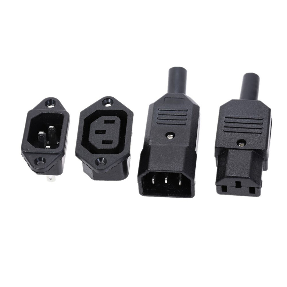 Iec320 C14 C13 Electrical Ac Socket 3 Female Male Inlet Plug Connector 3Pin Socket Mount 5063131291339