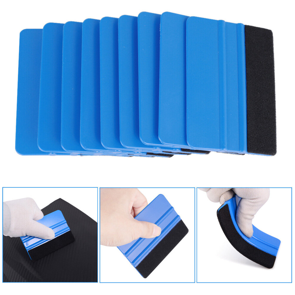 10Pcs Scraper Squeegee Felt Edge Car Decals Vinyl Wrapping Tint Tools For Car Accessories Automobiles Cleaning Tools Blue 5063131184198