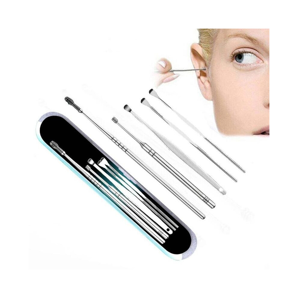 Wejoy 5Pcs Professional Earwax Remover Ear Cleaner Kit Ear Wax Health Stick Spoon Ear Cleaner Ear Care Removal Tools