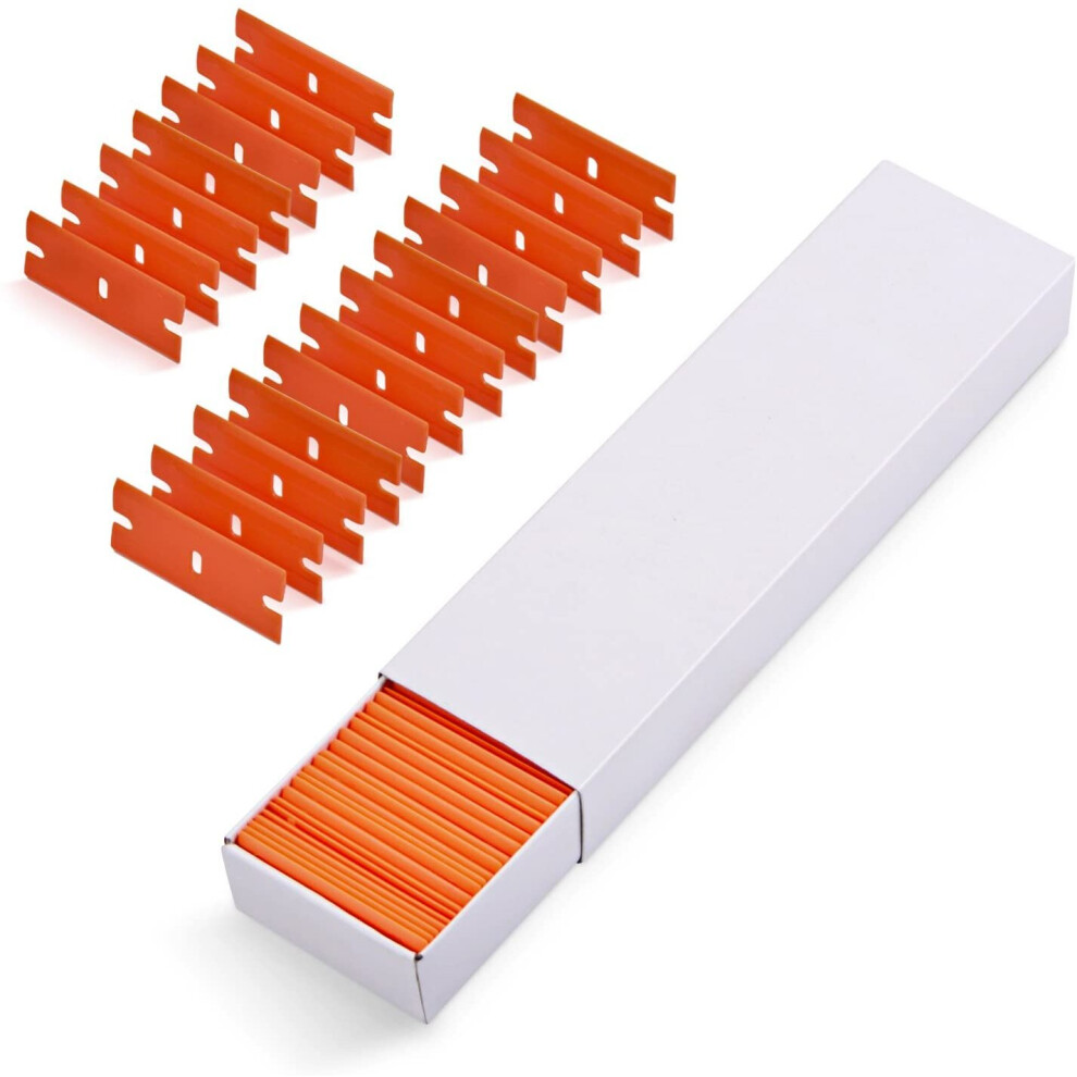 100Pcs Razor Blade Car Window Glass Clean Scraper Carbon Fiber Wrapping Vinyl Auto Windshield Wrap Sticker Film Squeegee Tool 5063131285086