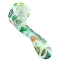 Glow in Dark Smoking Pipe Food Grade Silicone Smoke Pipe with Glass Bowl Tobacco Pipe Cigarette Holder Hand Pipe