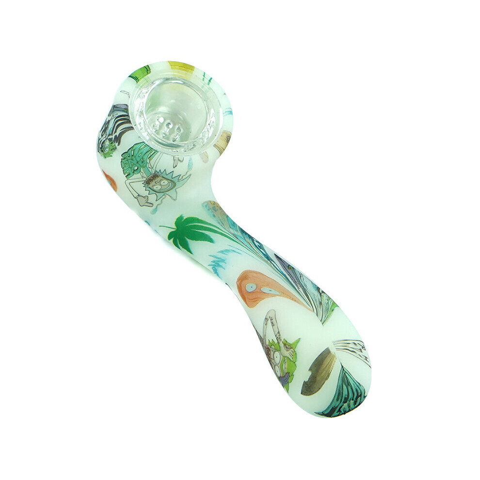 Wejoy Dark Glow In Smoking Pipe Food Grade Silicone Smoke Pipe With Glass Bowl Tobacco Pipe Cigarette Holder Hand Pipe