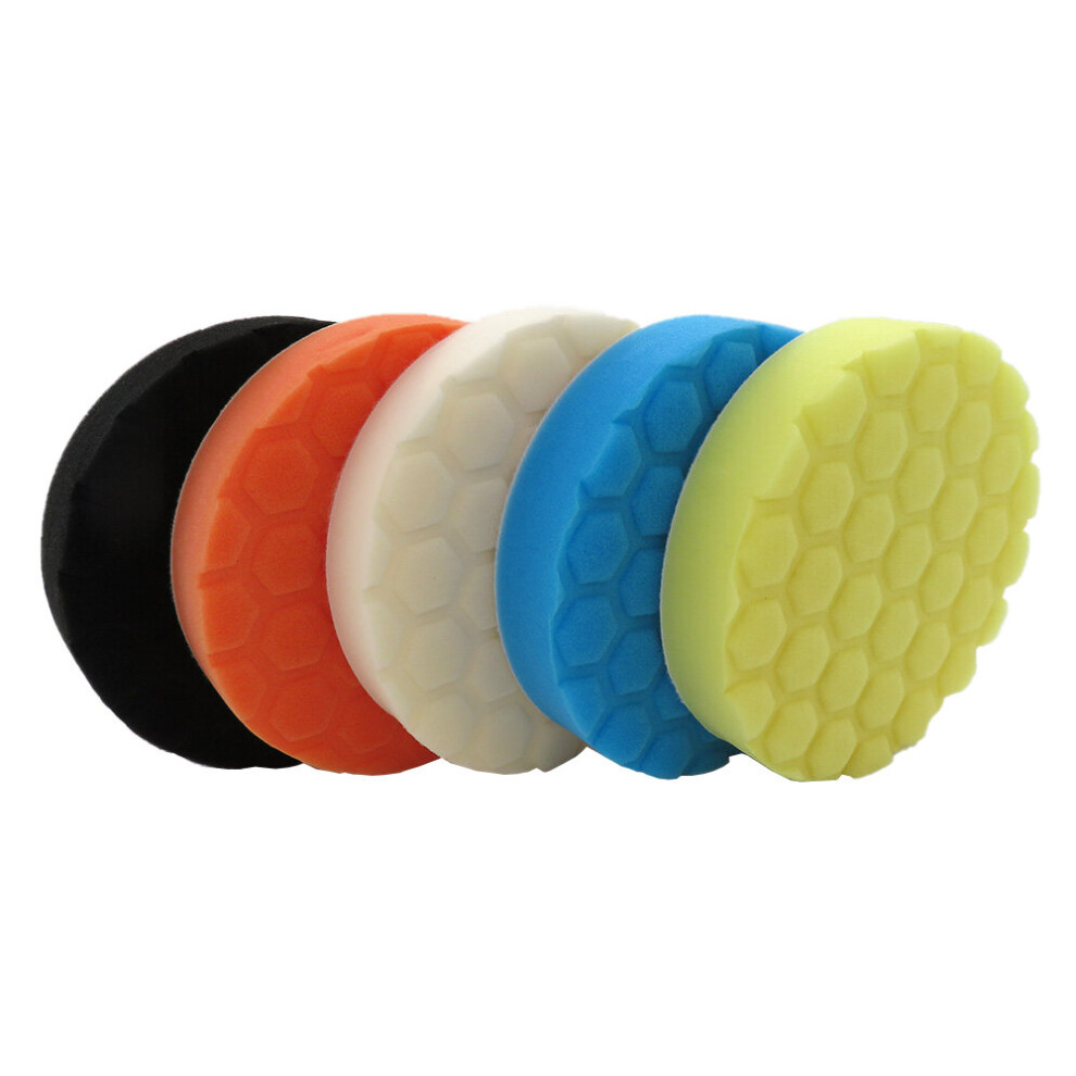 5Pcs 6/7 Inch Waxing Buffing Sponge Pad Polishing Rubbing Ruber Scouring Pad Power Scrub All Purpose For Car Repair Auto Care 5063131184273
