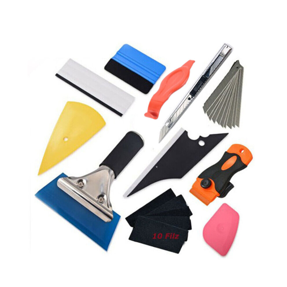 11Pcs/Set Car Tools Wrap Film Sticker Wrapping Tool Auto Window Foil Squeegee Razor Scraper Cutter Aid Tool Window Tinting 5063131190953