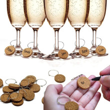 10PCS DIY Decorating Blank Cork Wine Glass Ring Charms Drink Tag Markers