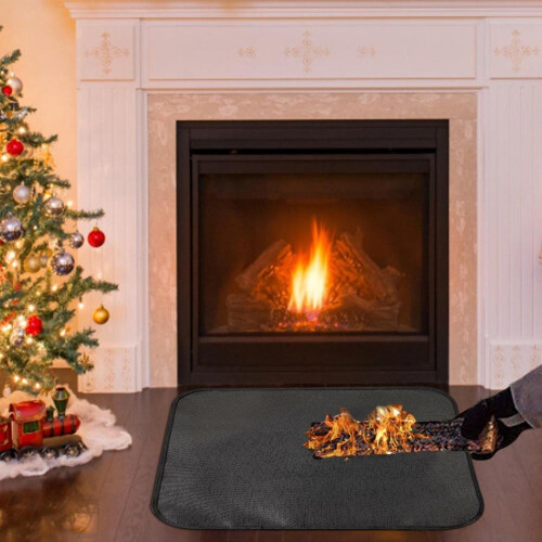 Fireplace Mats Fireplace Hearth Rug Reusable Washable Floor Mat Indoor Flame-Resistant Pad Rectangular Hearth Pad Absorbing 2
