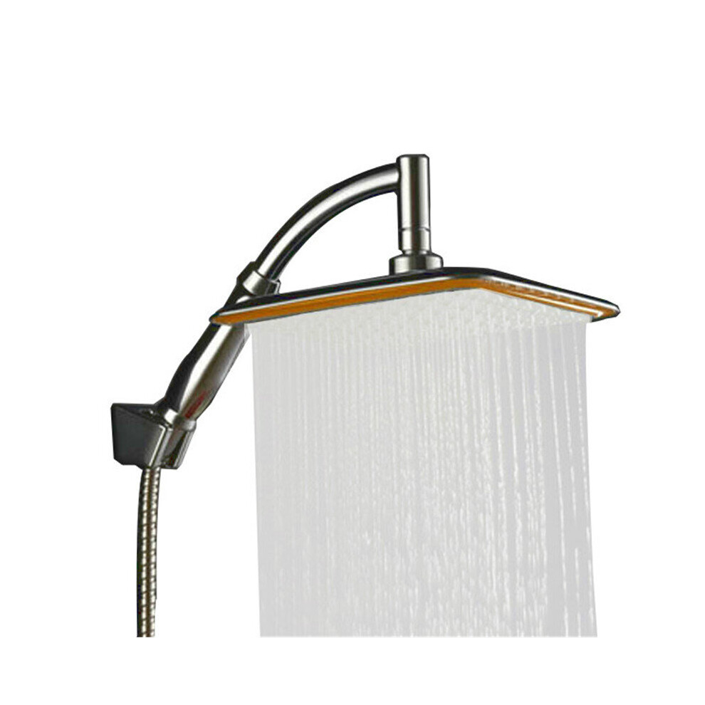 9 Inch Rotate 360 Degree Bathroom Rainfall Shower Head Abs Chrome Water Saving Shower Extension Arm Hand Held Shower Head Thin 5063131265309