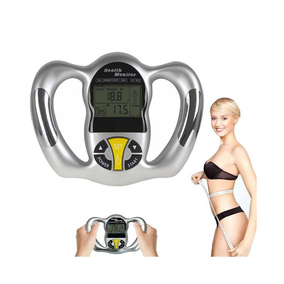 Wejoy Silver Digital Handheld Monitor Digital Lcd Fat Analyzer Bmi Meter Weight Loss Tester Calorie Calculator Measurement Health Care Tools