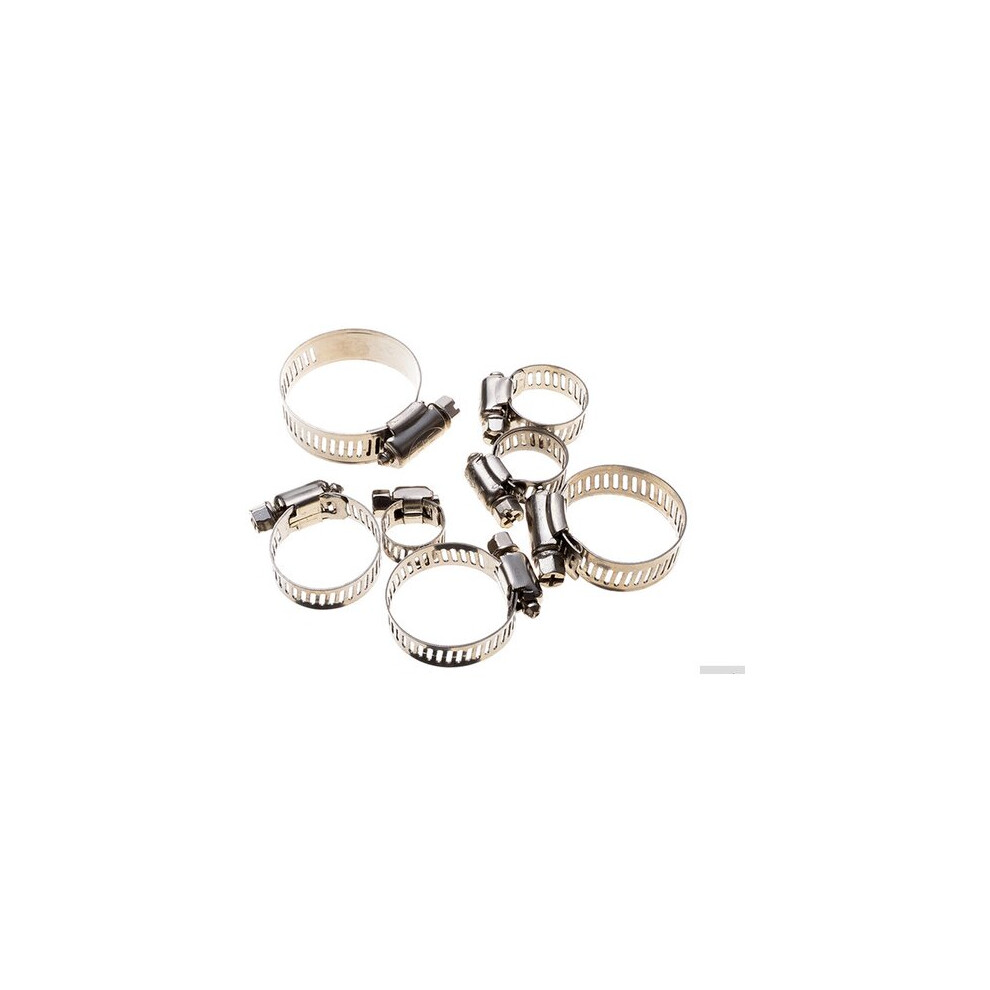 10Pcs Pipe Clamps Genuine Stainless Steel Hose Clips Fuel Hose Pipe Clamps Worm Drive Durable Anti-Oxidation 5063131261714