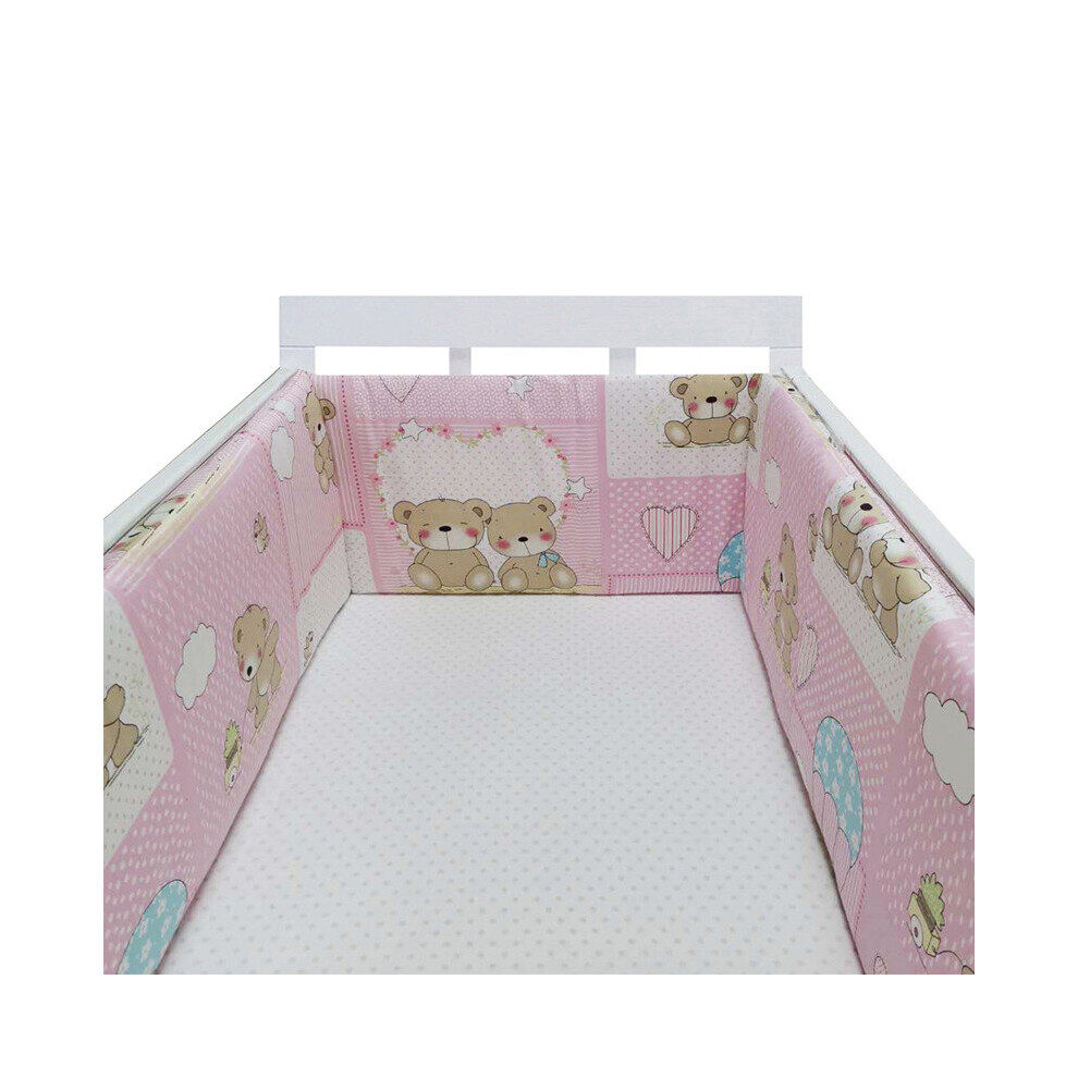 Baby Bed Crib Bumper U-Shaped Detachable Zipper Cotton Padded Baby Crib Rail Cover Protector Set Line Bebe Cot Protector Wejoy