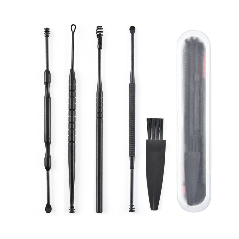 Wejoy 5Pcs/Set Ear Wax Pickers Stainless Steel Earpick Wax Remover Curette Ear Pick Cleaner Ear Cleaner Spoon Care Ear Clean Tool