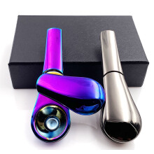 Spoon Smoking Pipe Portable Creative Herb Tobacco Cigarette Ignescent Metal Pipes For Smoking Gift Box