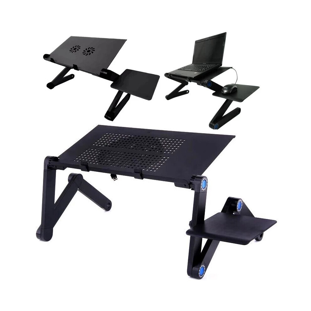Cooling Fan Laptop Desk Portable Adjustable Foldable Computer Desks Notebook Holder Tv Bed Pc Lapdesk Table Stand With Mouse Pad 5063131212716