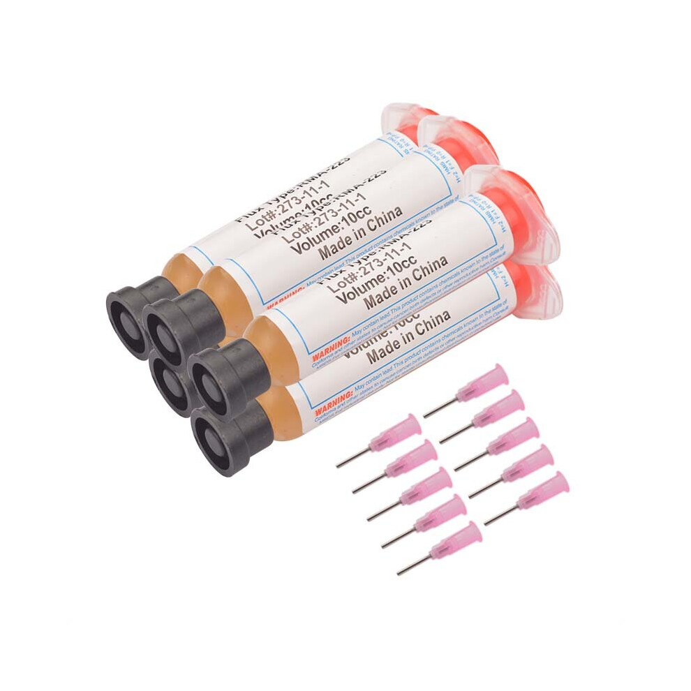 5Pcs 10Cc Solder Pcb Smd Soldering Paste Flux Grease Rma223 Rma-223 For Chips Computer Phone Led Bga Smd Pga Pcb Diy Repair Tool 5063131241051
