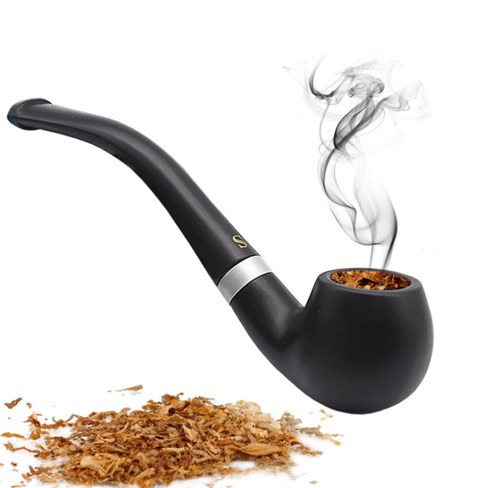 Wejoy Handheld Tobacco Pipe Wooden Bent Pipe Smoking Filter Herb Grinder Portable Cleaning Smoke Pipe Cigarette Accessories Men's Gift