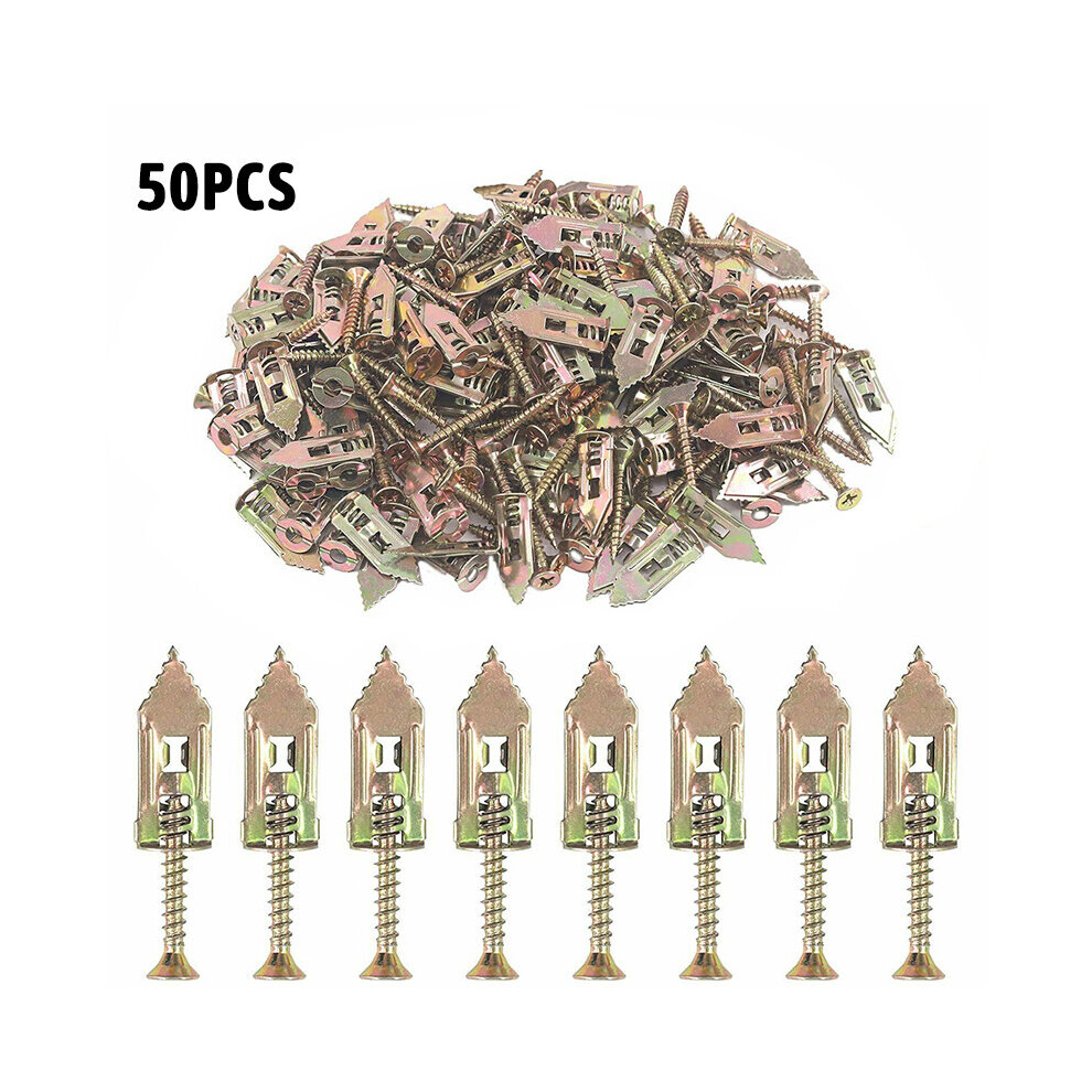 50Pcs Self Drilling Anchors Screw Drywall Anchor Self-Tapping Screw Easy Application Drywal Plasterboard Wallboard Expansion Kit 5063131265545
