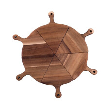 6Pcs/Set Wooden Pizza Tray Bread Cake Cutting Board Household Baking Plate Kitchen Bakeware