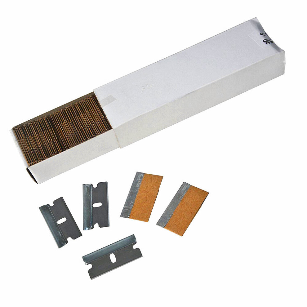 Ehdis 100Pcs 1.5" Spare Razor Blade For Razor Scraper Carbon Fiber Steel Blades Vinyl Car Wrap Tools Widow Tint Sticker Remover 5063131285284