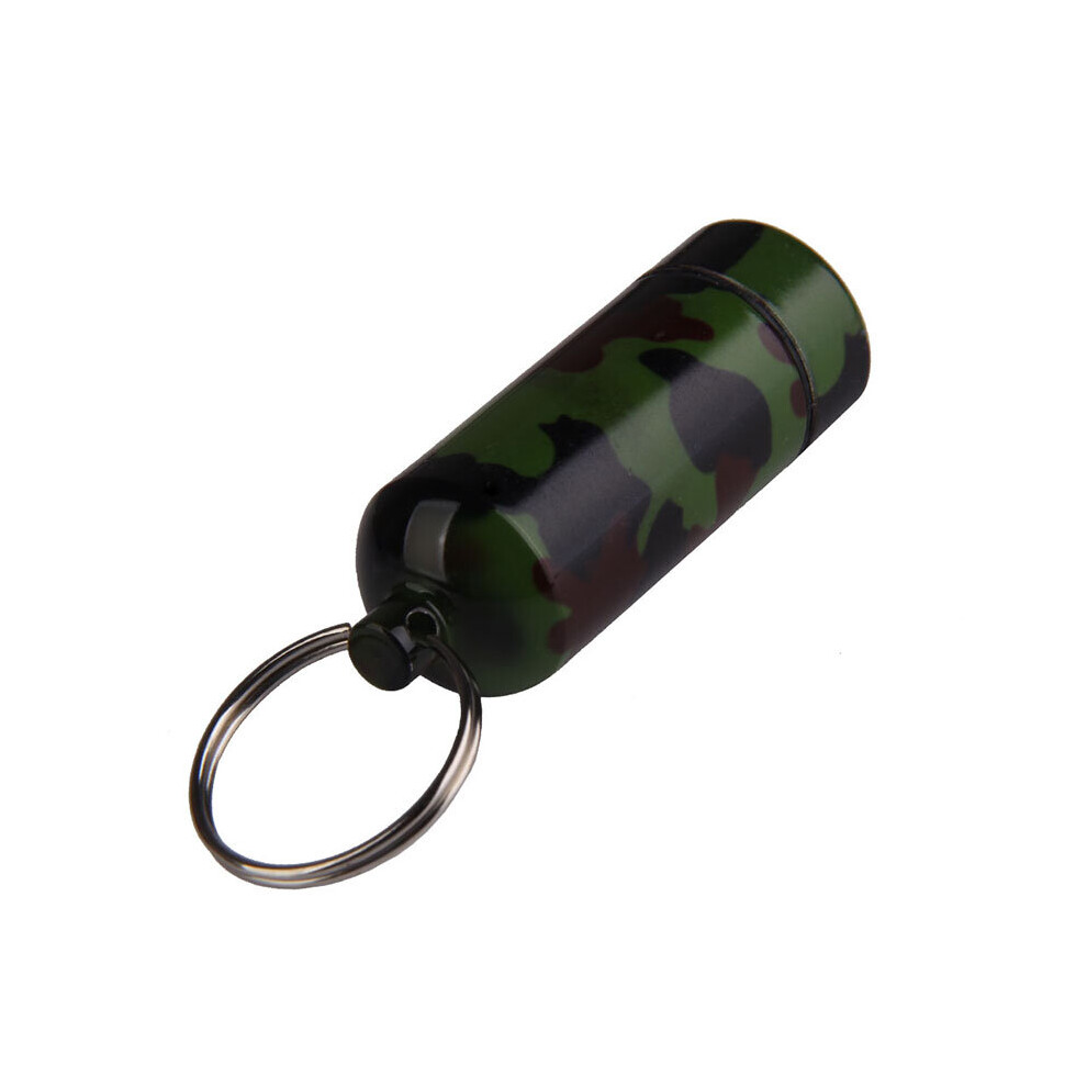 Wejoy Drug Organizer Pillbox Camouflage Aluminum Alloy Pill Case Travel First Aid Medicine Capsule Tablet Container With Keychain