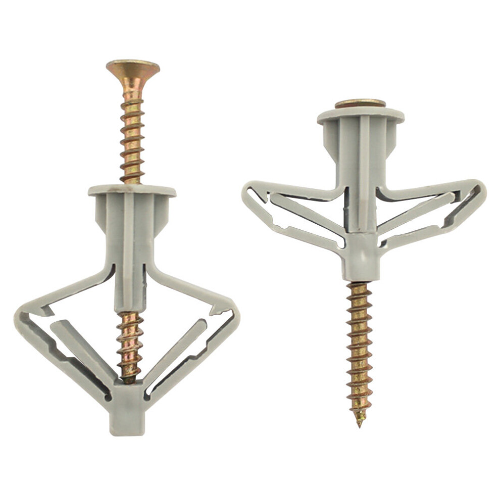 100Pcs Expansion Drywall Anchor Kit With Screws Self Drilling Wall Home Pierced Special For Nylon Plastic Gypsum Board 5063131265644