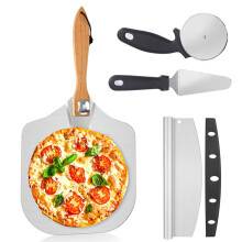 Portable Pie Pizza Shovel Baking Accessories with Foldable Handle Bread Rocker Cutter Chopper Cake Paddle Spatula Pastry Tools
