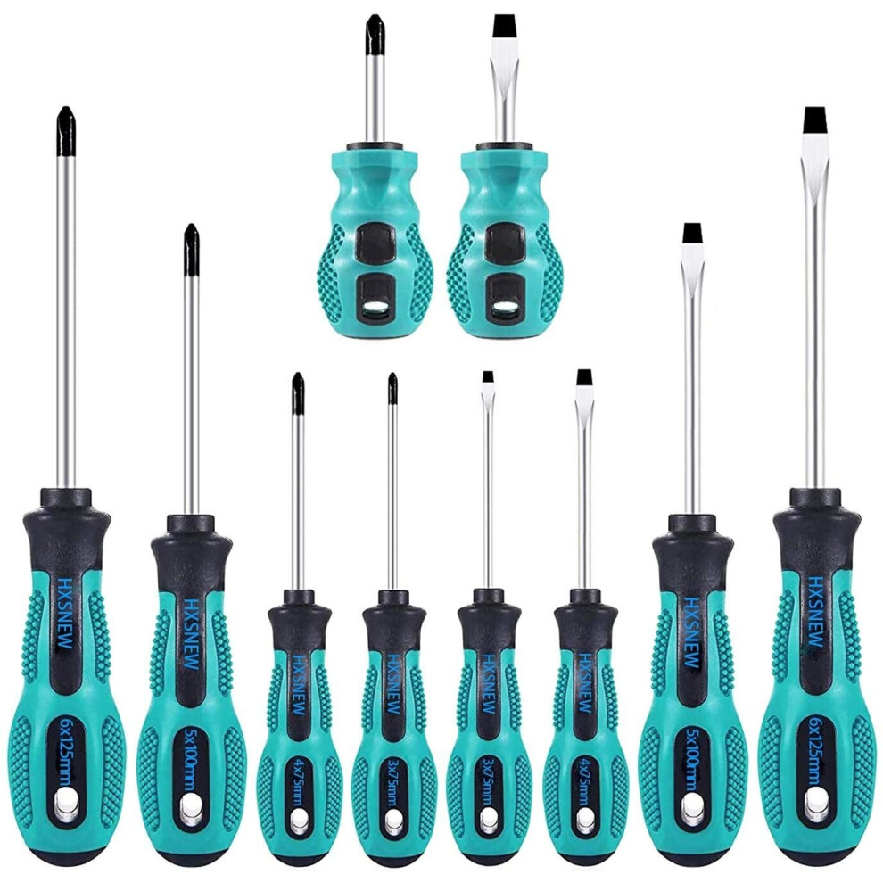 10Pcs Screwdriver Set Phillips Slotted Pp Handle Screw Driver Electrician Repairing Multipurpose Hand Tools Screwdrivers 5063131197730