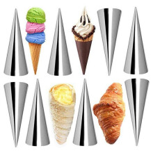 2/5/10Pcs Stainless Steel Croissants Mold Cone Roll Pastry Roll Cake Mold Conical Tube Cookie Dessert Kitchen Baking Tool