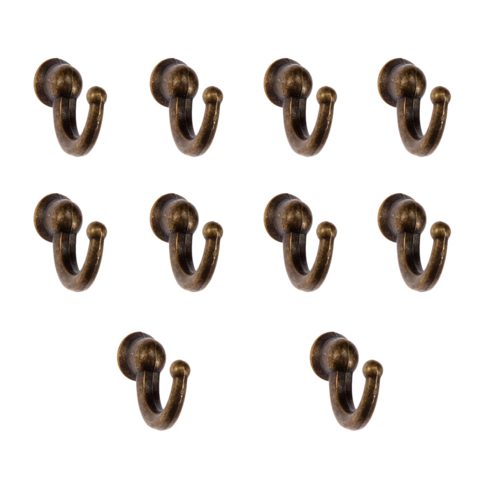 10Pcs Antique Brone Wall Hooks Hat Coat Robe Hooks Bathroom Kitchen Hanger Furniture Hardware with Screws 29*20*12mm-image-OPC-PBNKR5H-NEW