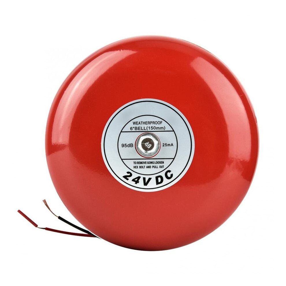 Tradition Electric Bell 50/60Hz 24V Red Metal Round Alarm Bell Security Fire Alarm Bell 5063131177886