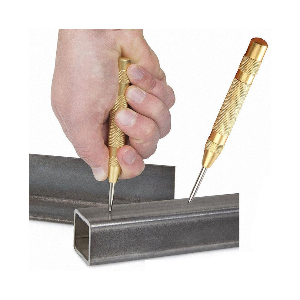 Automatic Center Punch Tool 5 Inch Pin Punch Spring Loaded Marking Starting Holes Tool Wood Press Dent Marker Woodwork Tool 5063131276053