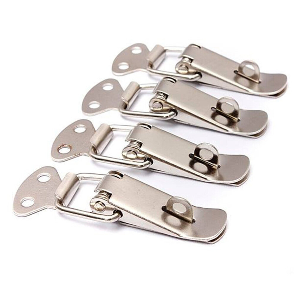 4Pcs Spring Loaded Lock For Cabinet Case Spring Loaded Catch Toggle Hasp Wooden Box Lock Furniture Hardware 5063131262148