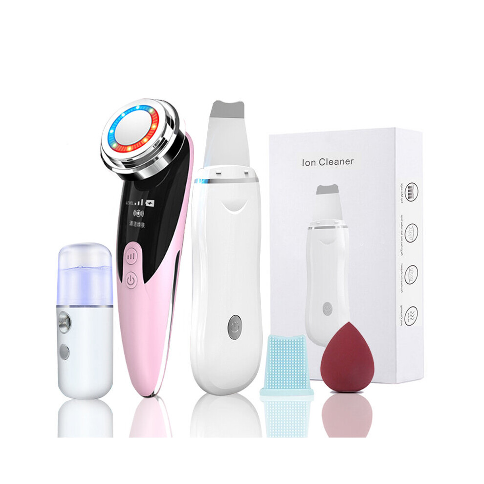 Wejoy Ultrasonic Skin Scrubber Kit Vibration Face Spatula Blackhead Remover Ems Led Facial Massager Cavitation Peeling Facial Lifting