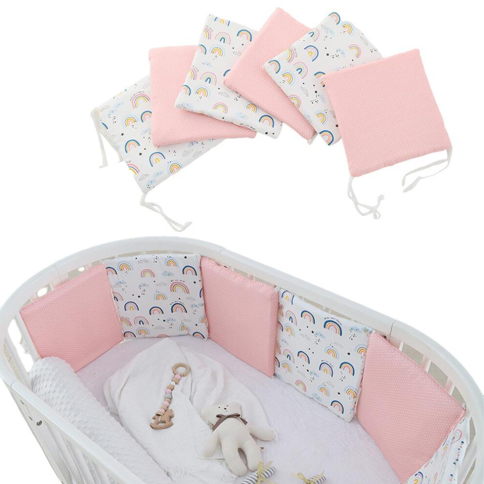 Baby Cotton Crib Liner Washable Crib Bumper Bed Guard Pads Safety Rails Protector Breathable Crib Bedding Liner Wejoy