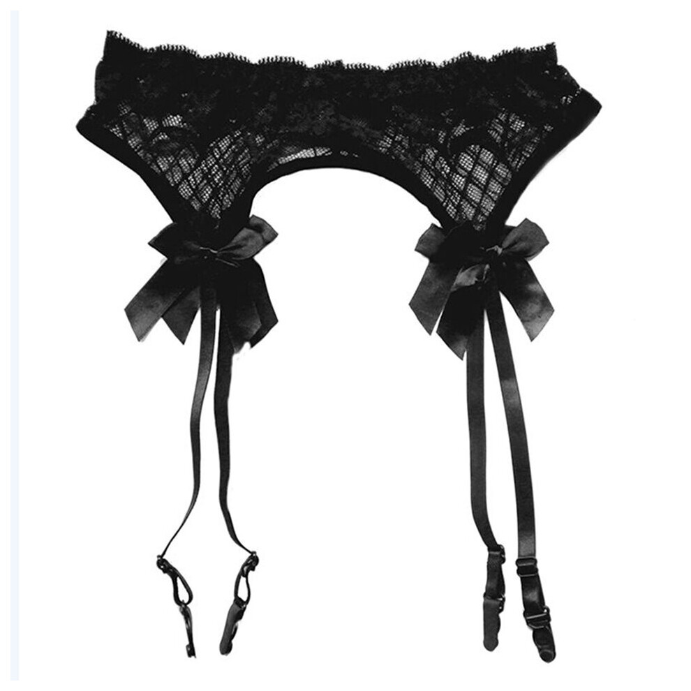 Wejoy Sheer Lace Ligas Sexy Top Thigh Highs Garter Belt Stockings Bondage Lingerie Garter Belt Suspender Set