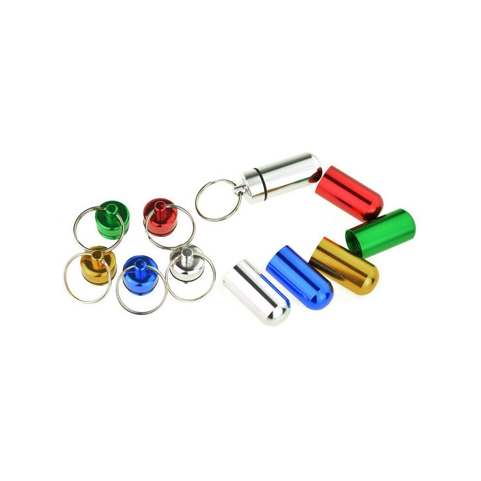 Wejoy Portable Aluminum Pill Box Waterproof Outdoor Camping Travel Creative Keychain Pill Container Metal Bottle Storage Drug Tool