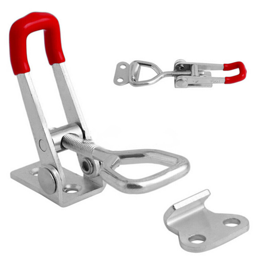 Adjustable Toolbox Case Metal Toggle Latch Catch Clasp Length Silver+Red 5063131262124