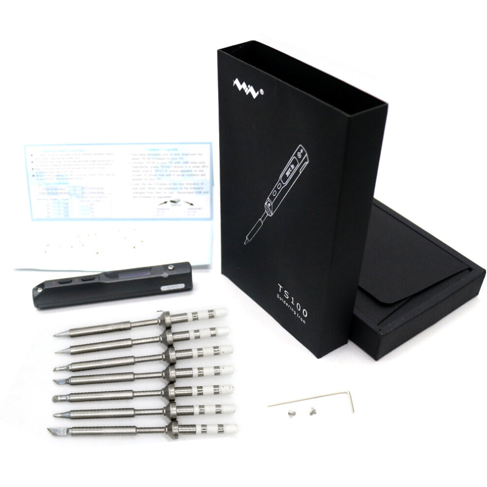 Mini Portable Ts100 Oled Programmable Electric Soldering Iron Station Stm32 Digital Display Rapid Warming Tstips Interfacedc5525 5063131241396