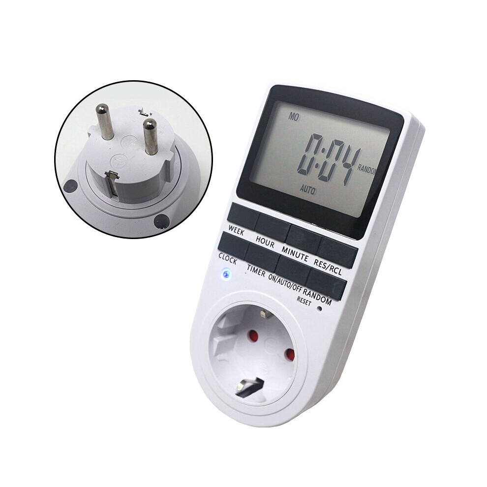 Eu Br Fr Uk Plug-In Programmable Timer Switch Socket 230V 50Hz With Summer Time Random Function For Kitchen Timer Switch 5063131980783