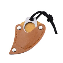 1pc Mini Knife with Leather Sheath Handmade Combat Claw Karambit Ring Outdoor Camping Handy Multiuse Knife Outdoor Survival Tool