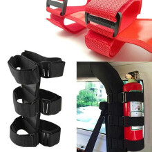 Car Roll Bar Fire Extinguisher Holder Car Accessories Fire Extinguisher Mount Strap for Jeep Wrangler TJ JK JL 97-18