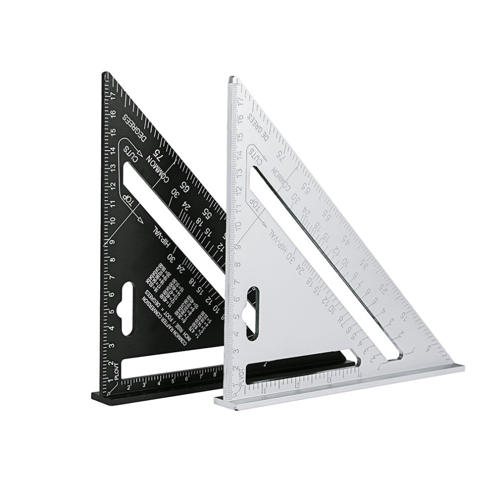 Triangle Angle Ruler Speed Square Protractor Woodworking Measuring Tools 7 12Inch Rulers Aluminum Alloy 90 Degrees Imperial Syst 5063131272581