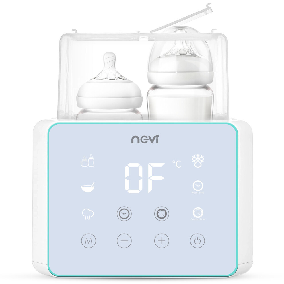 Baby Bottle Warmer & Bottle Sterilizer, Double Bottle Warmer For Breast Milk, Lcd Display Accurate Temperature Control Wejoy