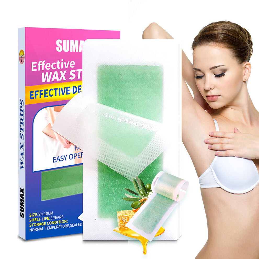 Wejoy Rapid Effective Wax Strips For Hair Removal Double-Side Long Lasting Depilation Women's Safe Wax Paper For Legs/Bikini/Arm/Neck